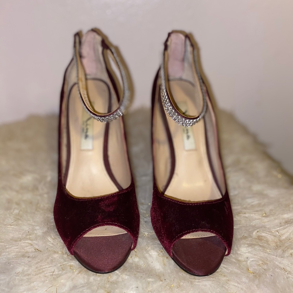 Suede maroon stiletto heels